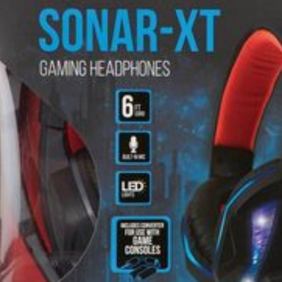 SOUNDLOGIC XT SONAR-XT Gaming Headphones with LED Lights & Built-in MIC RED NEW - Picture 2 of 9
